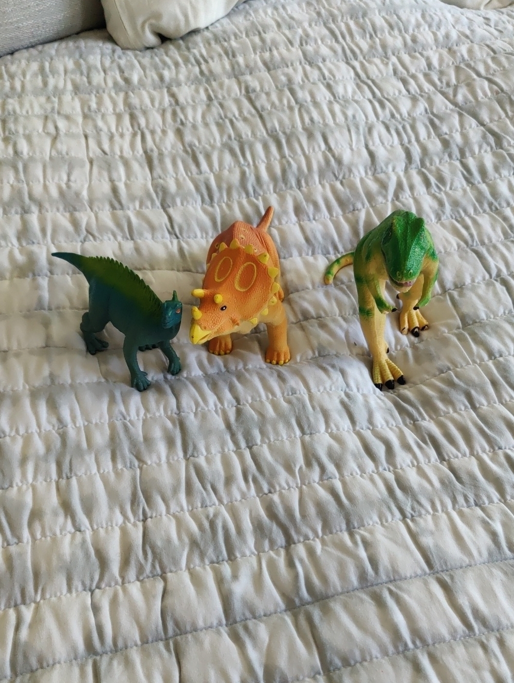 Lot of 3 Colorful Dinosaur Figures Playful Characters Y2K Retro Artisan Developm